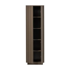 WOOOD Wandkasten|Industriele Kasten|Nova Hoge Opbergkast Dennenhout Truffelbruin 67cm