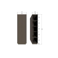 WOOOD Wandkasten|Industriele Kasten|Nova Hoge Opbergkast Dennenhout Truffelbruin 67cm