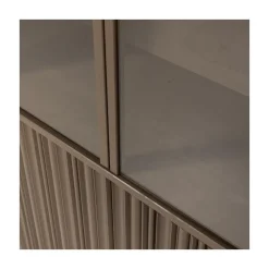 WOOOD Vitrinekasten|Industriele Kasten|Nova Lage Vitrinekast Dennenhout Truffelbruin 102cm