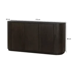 Livingfurn Dressoirs|Industriele Kasten|Novero Dressoir Espresso eiken 170cm