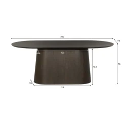 Livingfurn Eettafels|Novero Eettafel Espresso eiken ovaal 200cm