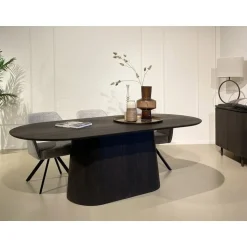 Livingfurn Eettafels|Novero Eettafel Espresso eiken ovaal 230cm