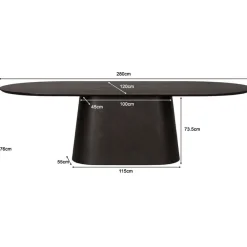 Livingfurn Eettafels|Novero Eettafel Espresso eiken ovaal 280cm