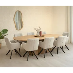 Livingfurn Eettafels|Novero Eettafel naturel eiken ovaal 280cm