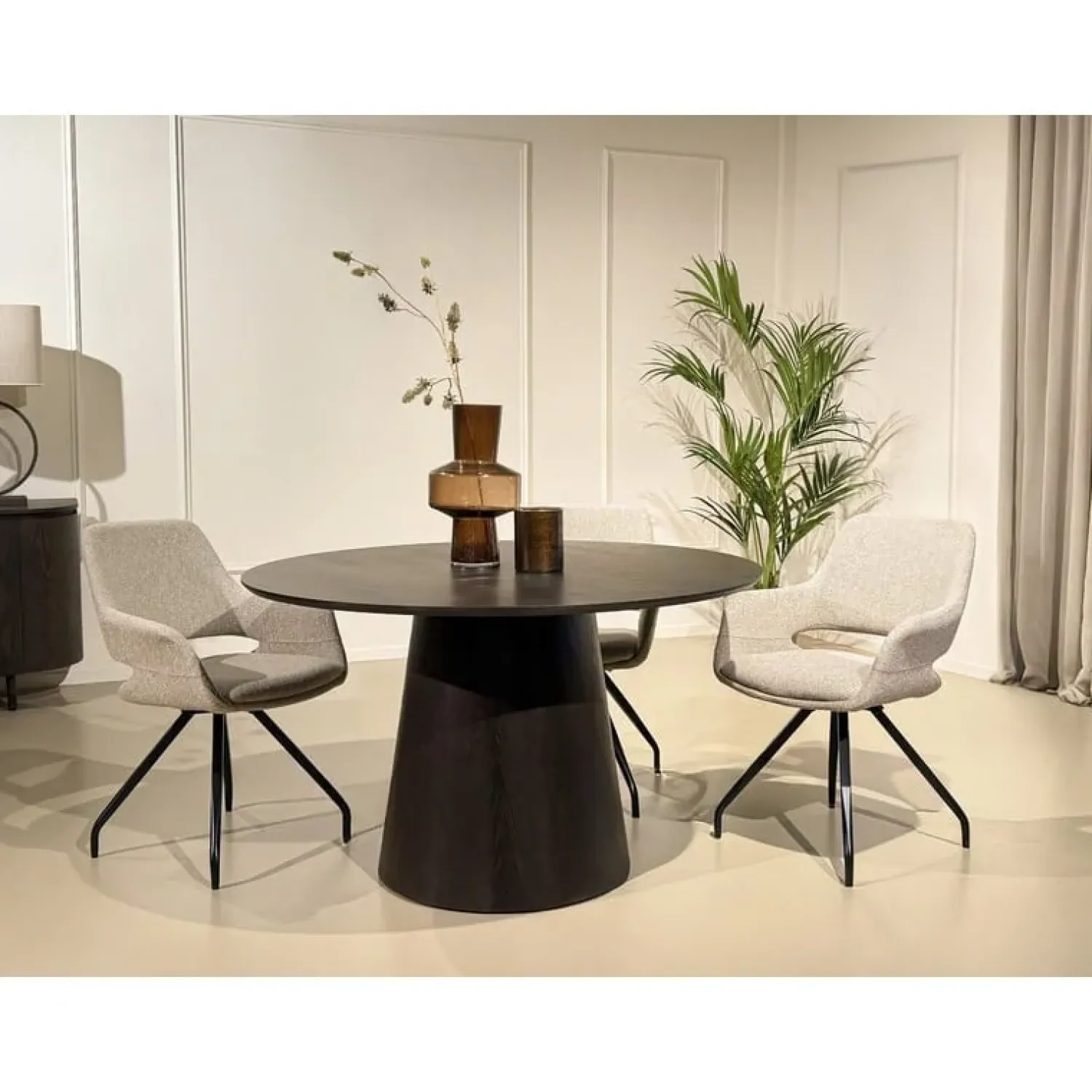 Livingfurn Eettafels|Novero Eettafel rond Espresso eiken 130cm