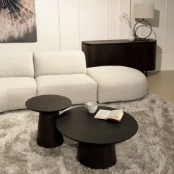 Livingfurn Salontafels|Novero Salontafel Espresso eiken 50cm rond