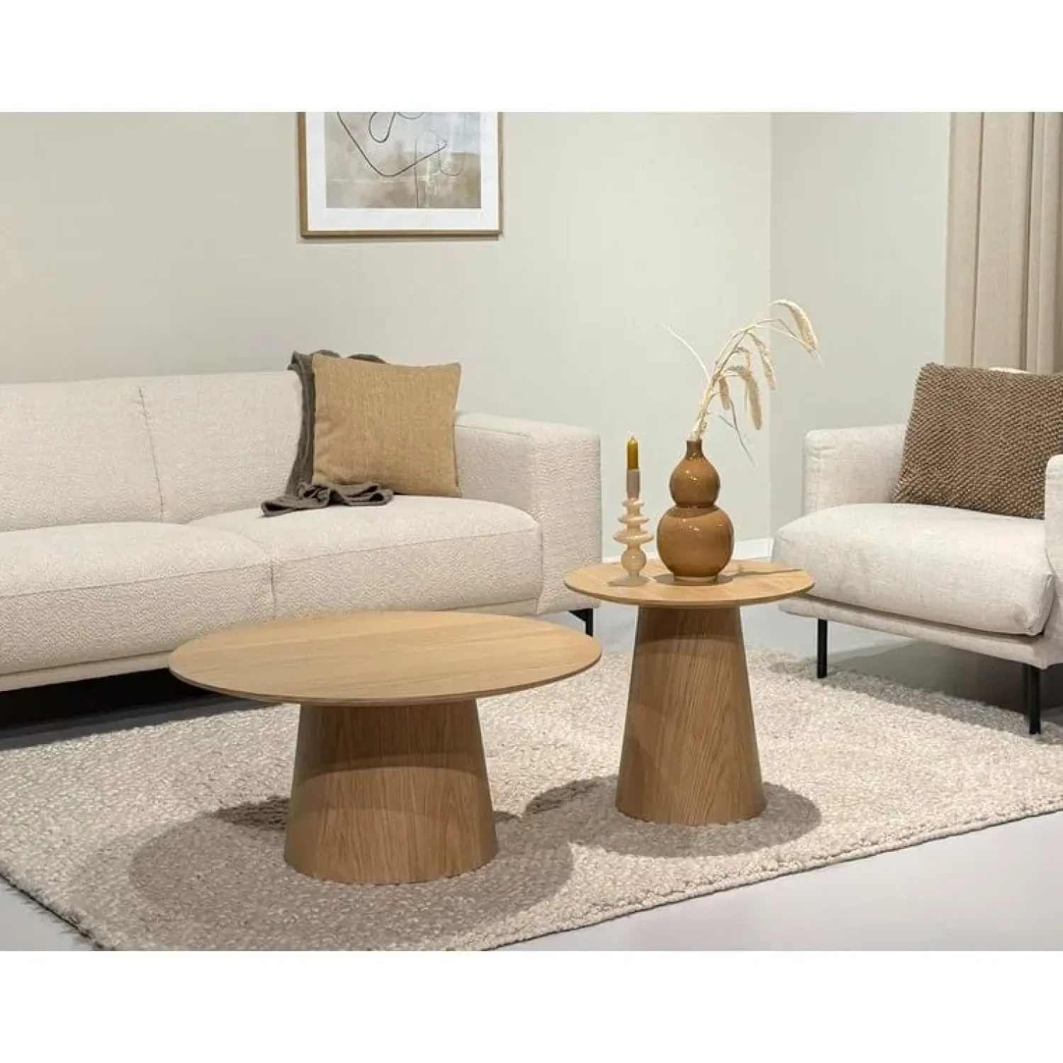 Livingfurn Salontafels|Novero Salontafel naturel eiken 80cm rond