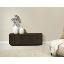 Livingfurn Industriele Kasten|Tv Meubels|Novero Tv meubel Espresso eiken 140cm