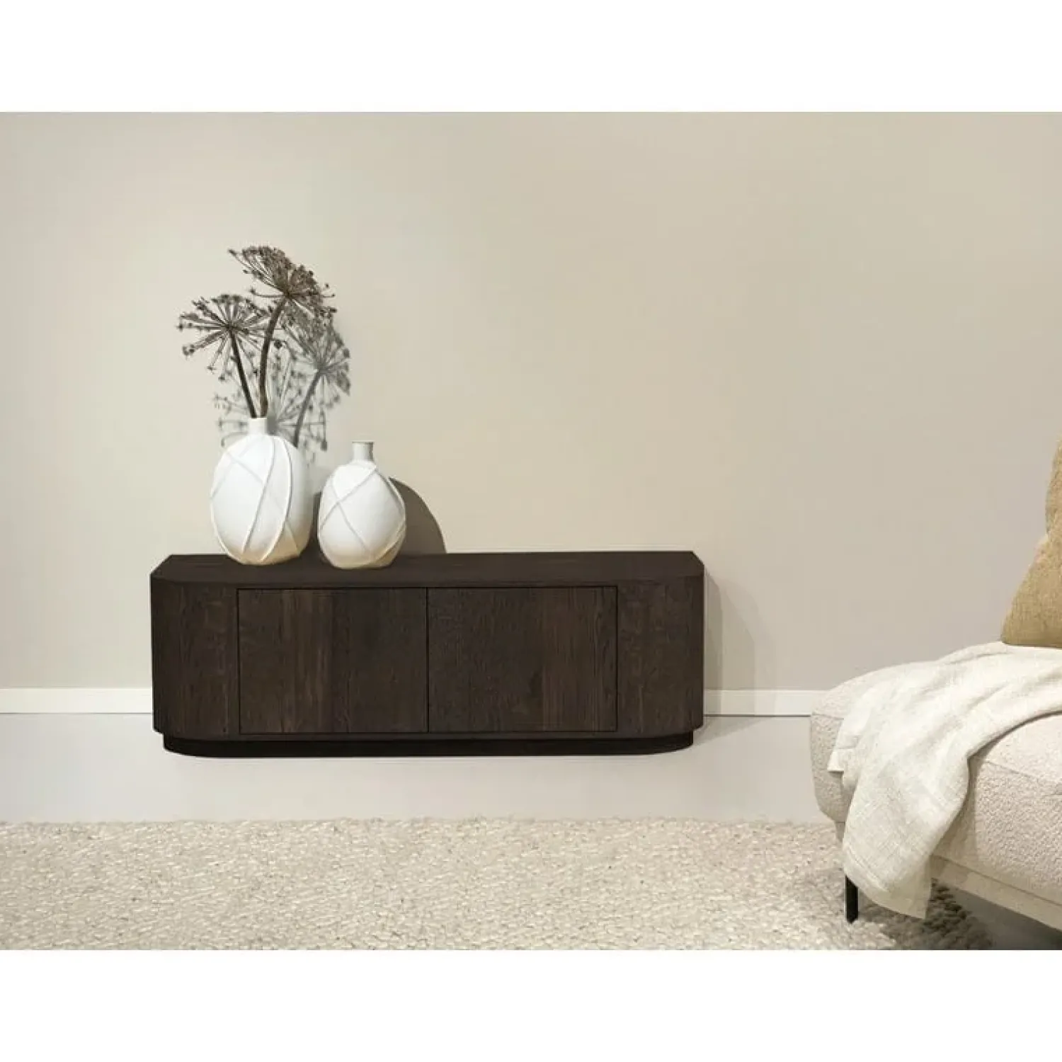 Livingfurn Industriele Kasten|Tv Meubels|Novero Tv meubel Espresso eiken 140cm