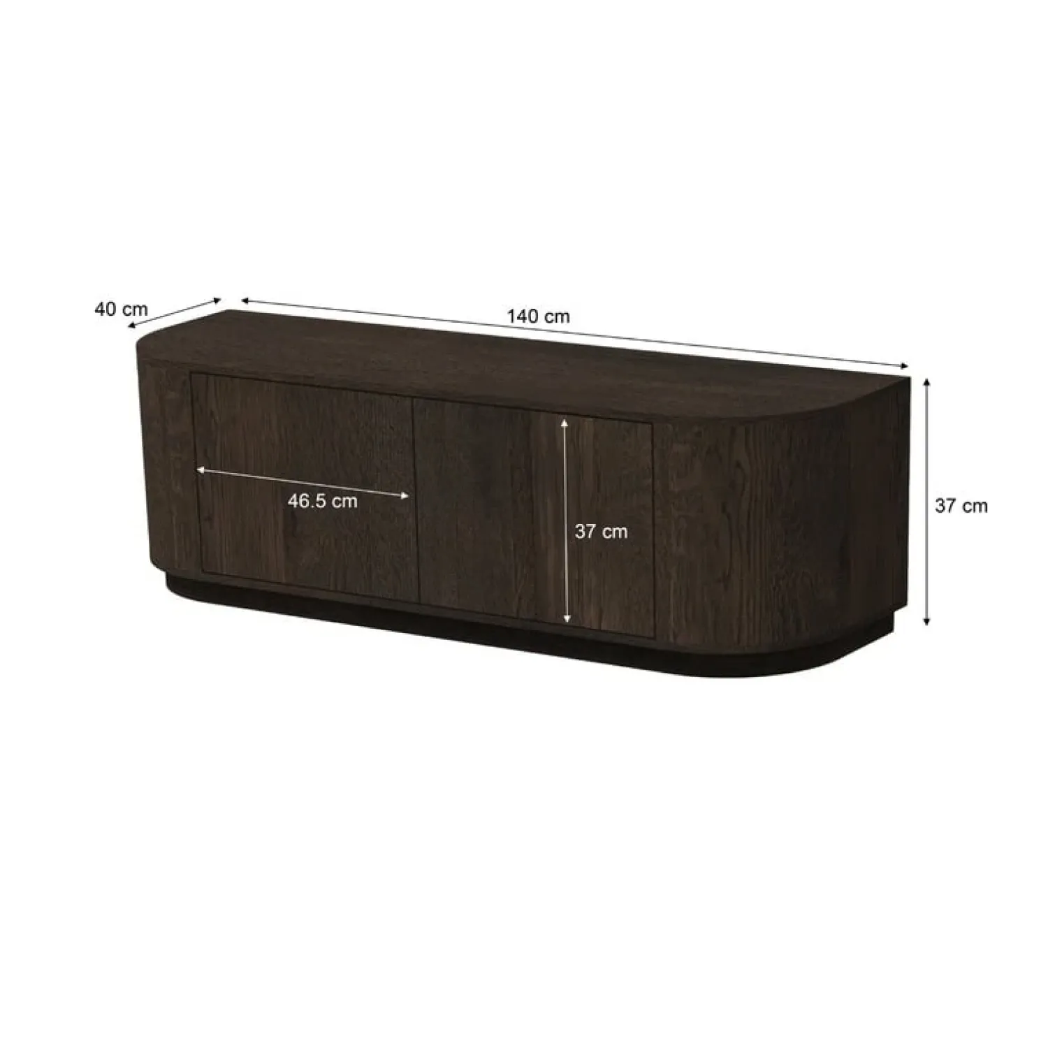 Livingfurn Industriele Kasten|Tv Meubels|Novero Tv meubel Espresso eiken 140cm
