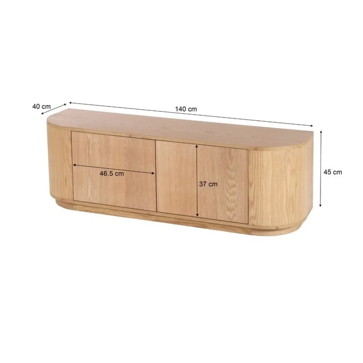 Livingfurn Industriele Kasten|Tv Meubels|Novero Tv meubel naturel eiken 140cm