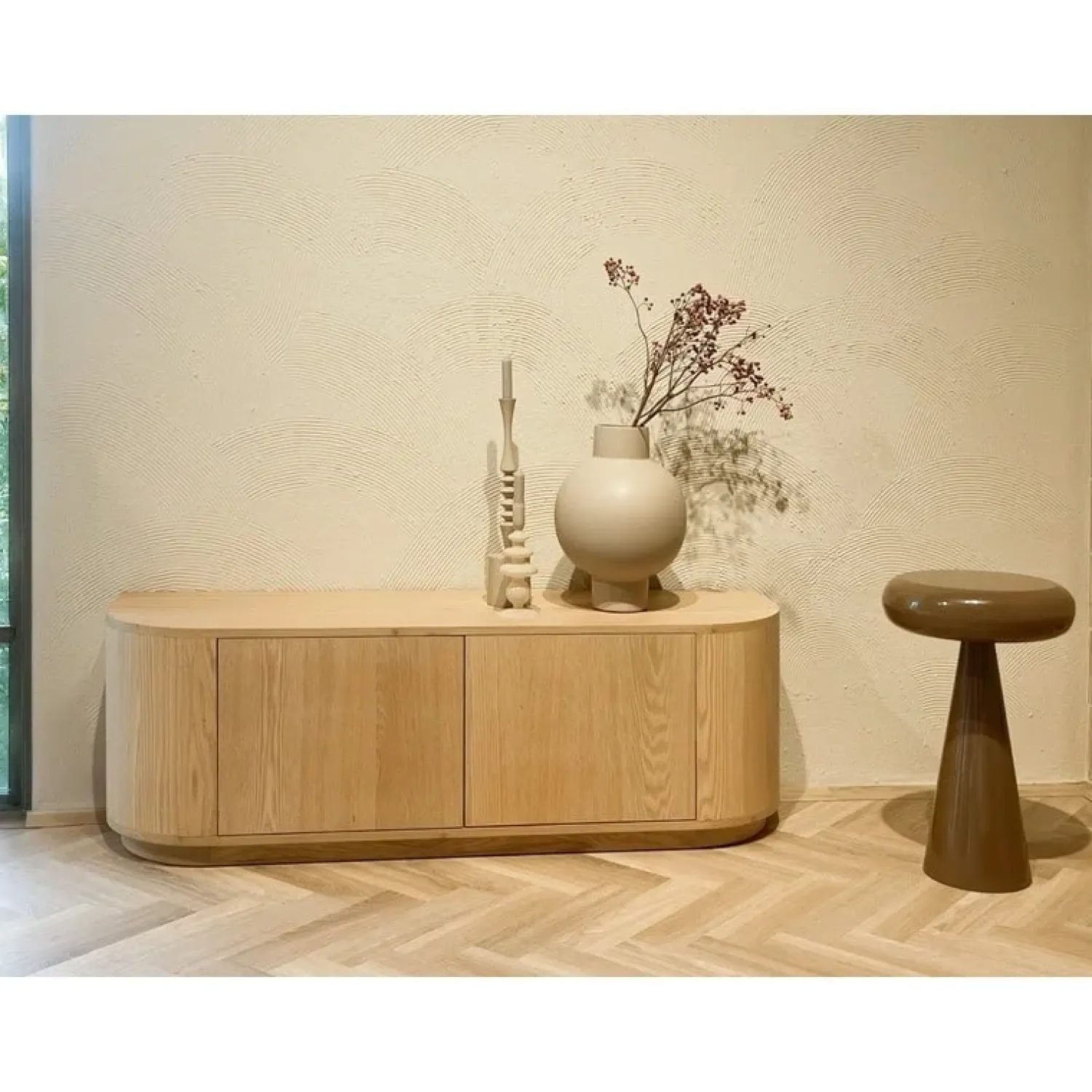 Livingfurn Industriele Kasten|Tv Meubels|Novero Tv meubel naturel eiken 140cm