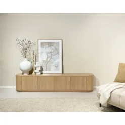 Livingfurn Industriele Kasten|Tv Meubels|Novero Tv meubel naturel eiken 220cm