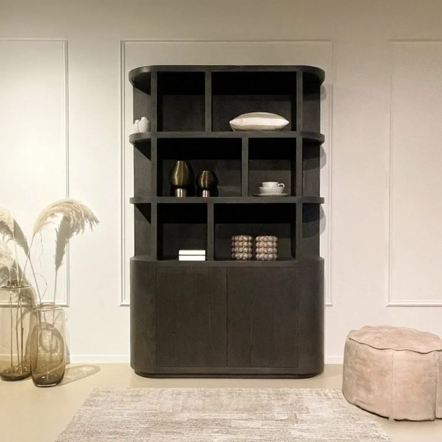 Livingfurn Vakkenkasten|Boekenkasten|Novero Vakkenkast Espresso eiken 145cm