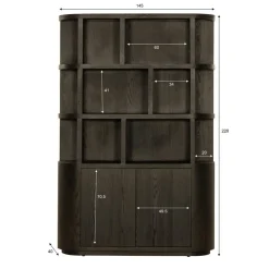 Livingfurn Vakkenkasten|Boekenkasten|Novero Vakkenkast Espresso eiken 145cm