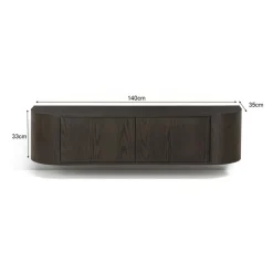 Livingfurn Industriele Kasten|Tv Meubels|Novero Zwevend Tv meubel Espresso eiken 140cm