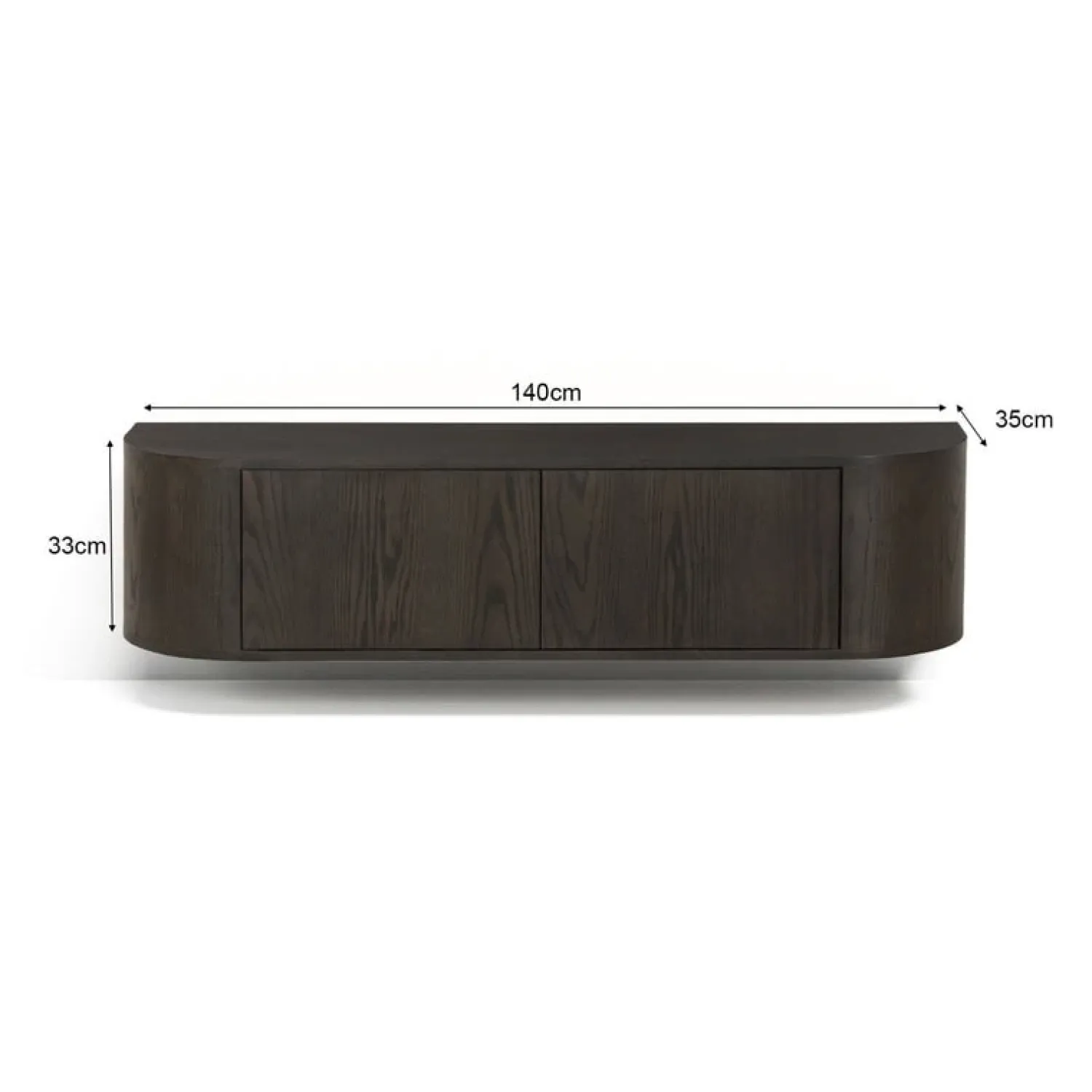 Livingfurn Industriele Kasten|Tv Meubels|Novero Zwevend Tv meubel Espresso eiken 140cm