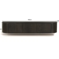 Livingfurn Industriele Kasten|Tv Meubels|Novero Zwevend Tv meubel Espresso eiken 180cm