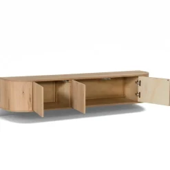 Livingfurn Industriele Kasten|Tv Meubels|Novero Zwevend Tv meubel naturel eiken 180cm