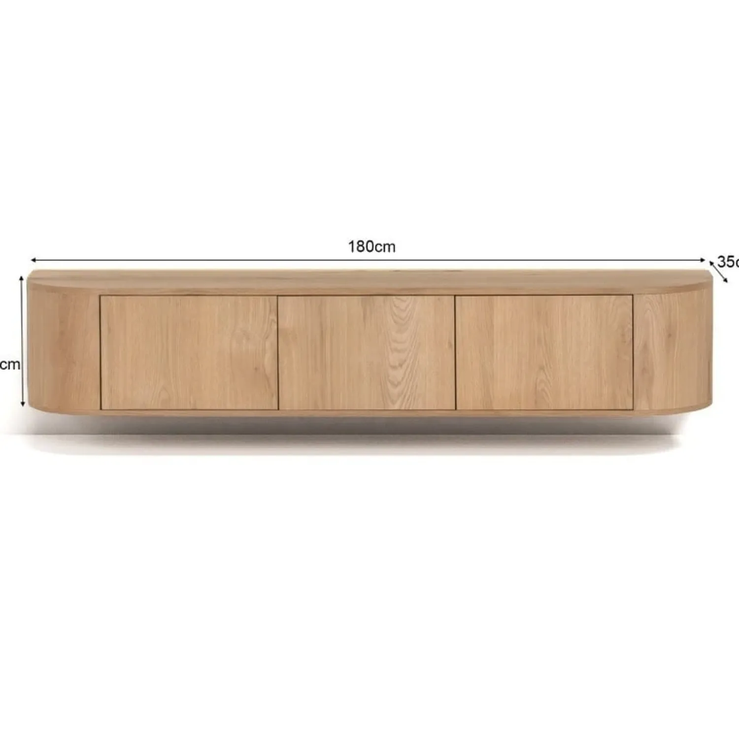 Livingfurn Industriele Kasten|Tv Meubels|Novero Zwevend Tv meubel naturel eiken 180cm