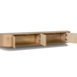 Livingfurn Industriele Kasten|Tv Meubels|Novero Zwevend Tv meubel naturel eiken 220cm