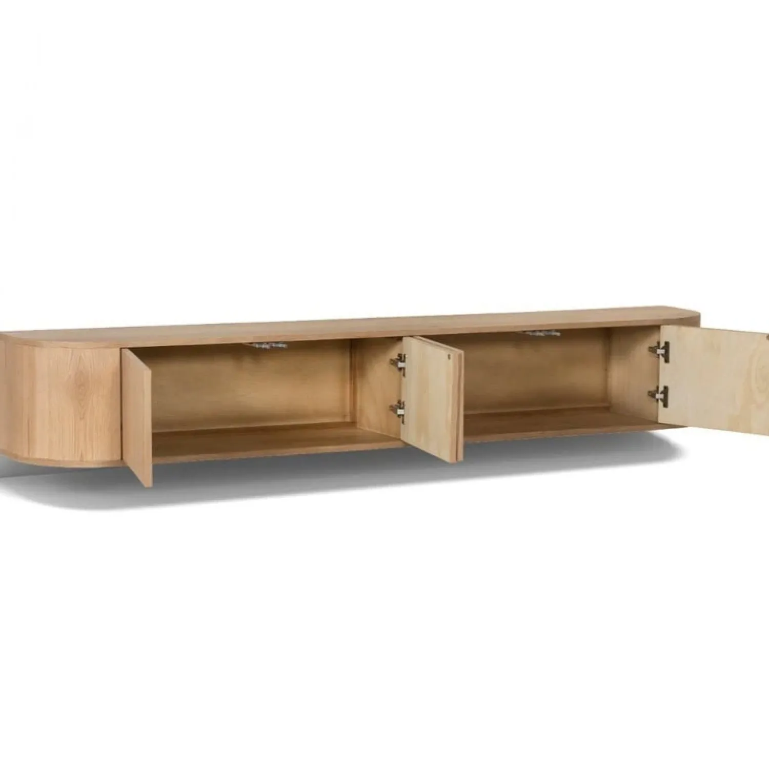 Livingfurn Industriele Kasten|Tv Meubels|Novero Zwevend Tv meubel naturel eiken 220cm