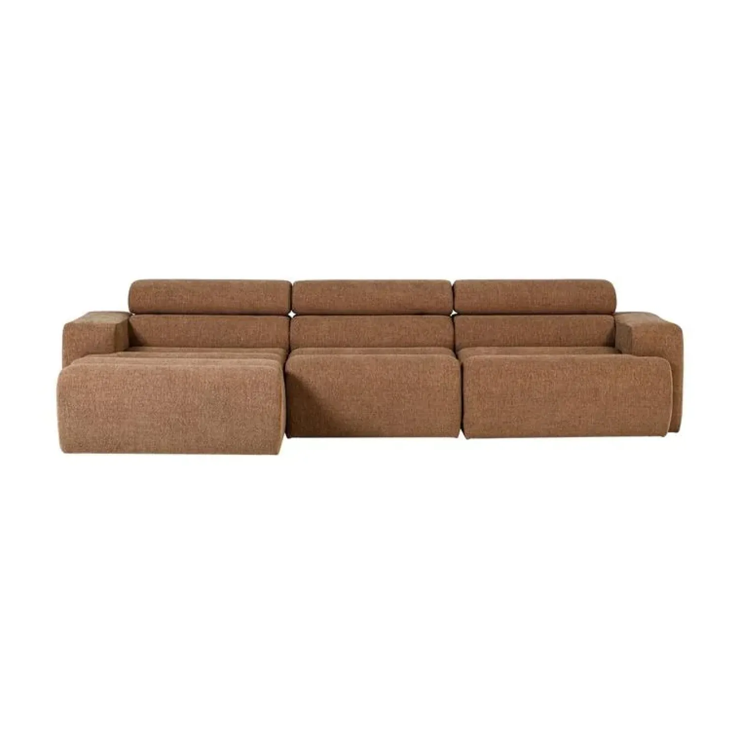 WOOOD Loungebanken|Novi Chaise Longue Bank Links Bouclé Karamelbruin