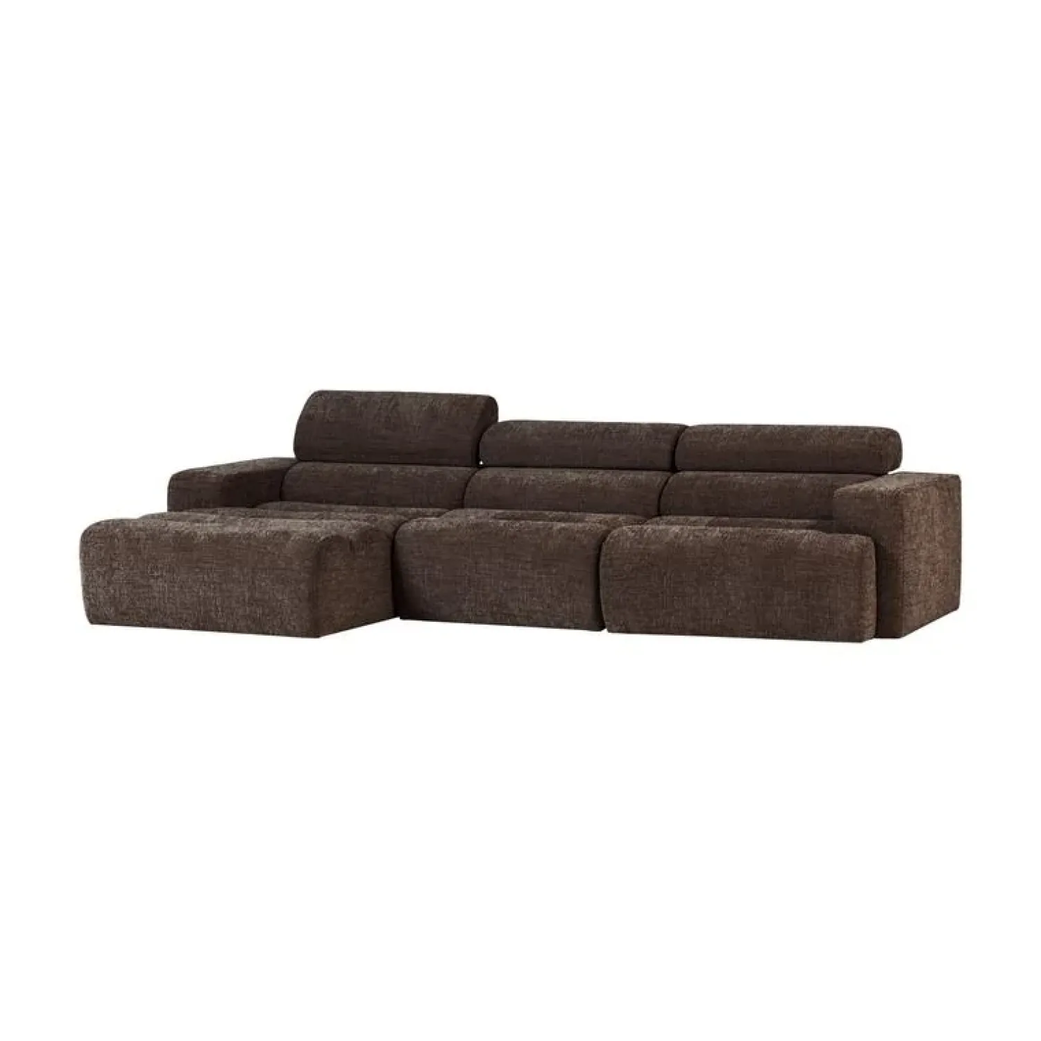 WOOOD Loungebanken|Novi Chaise Longue Bank Links Donkerbruin Melange