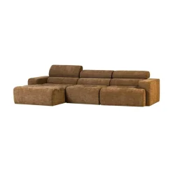 WOOOD Loungebanken|Novi Chaise Longue Bank Links Karamelbruin Melange