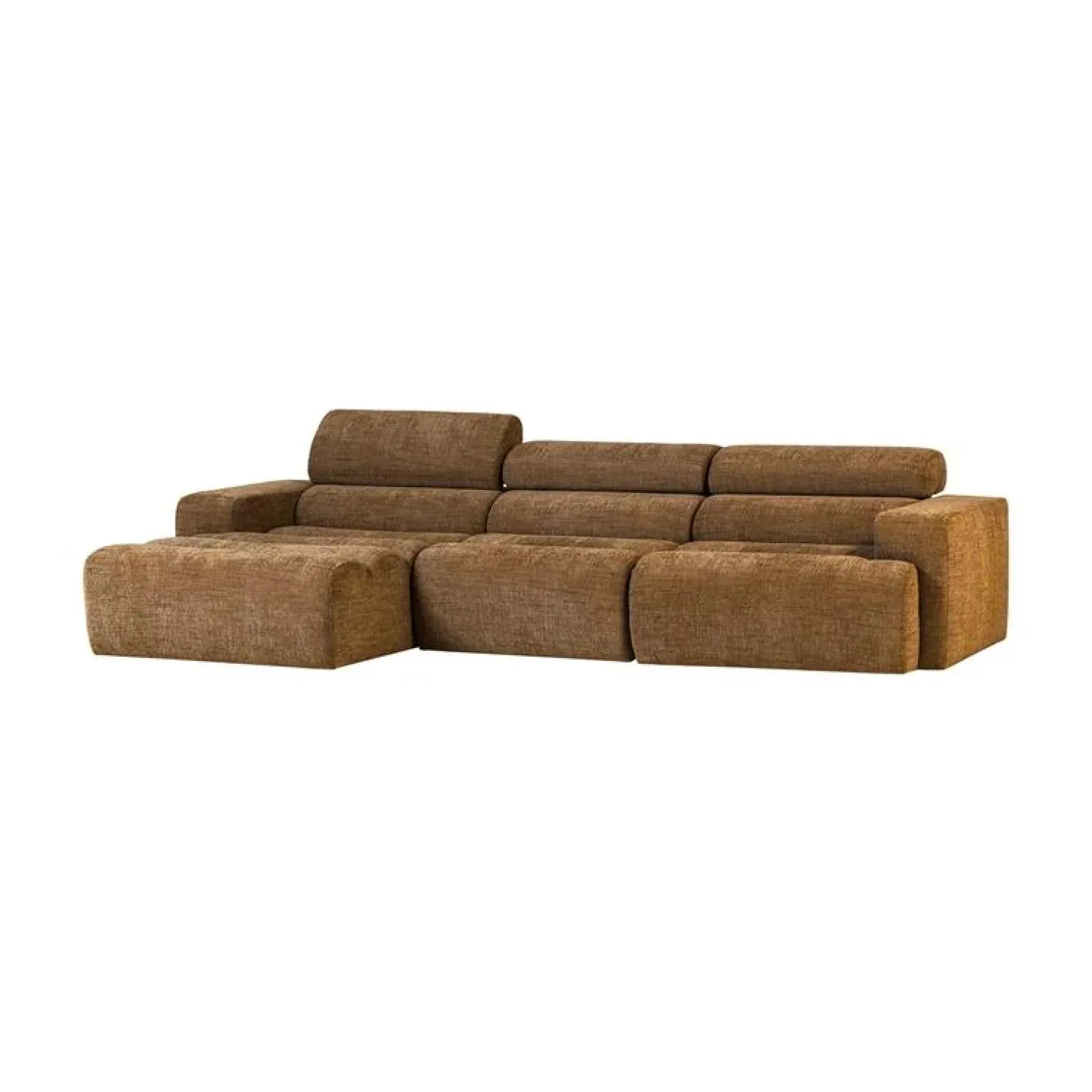 WOOOD Loungebanken|Novi Chaise Longue Bank Links Karamelbruin Melange