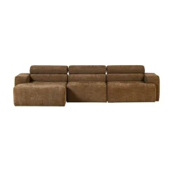 WOOOD Loungebanken|Novi Chaise Longue Bank Links Karamelbruin Melange