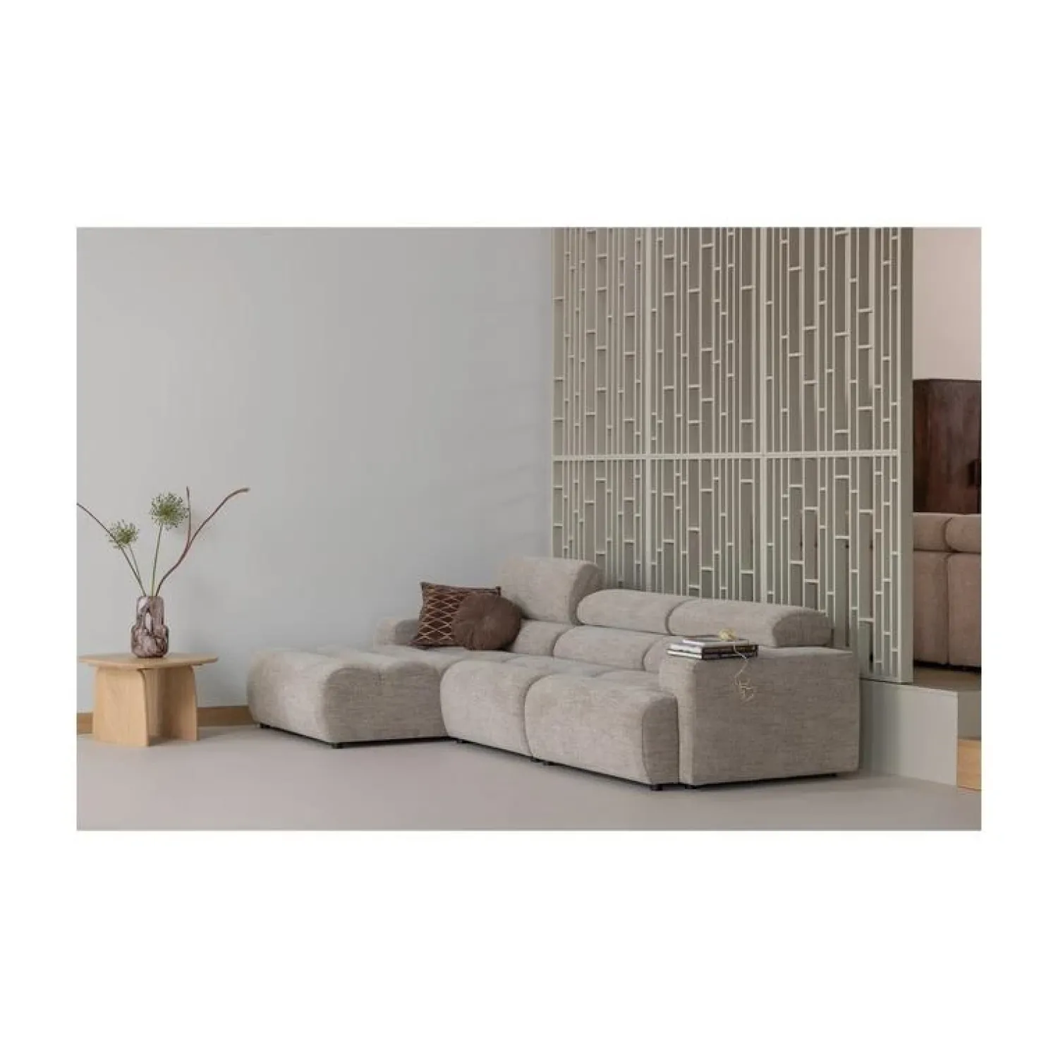 WOOOD Loungebanken|Novi Chaise Longue Bank Links Naturel Melange