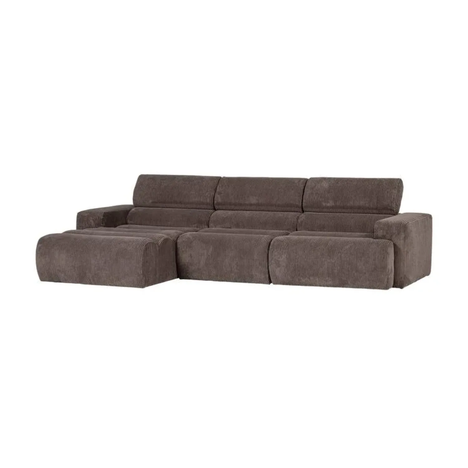 WOOOD Loungebanken|Novi Chaise Longue Bank Links Ribstof Grijsbruin