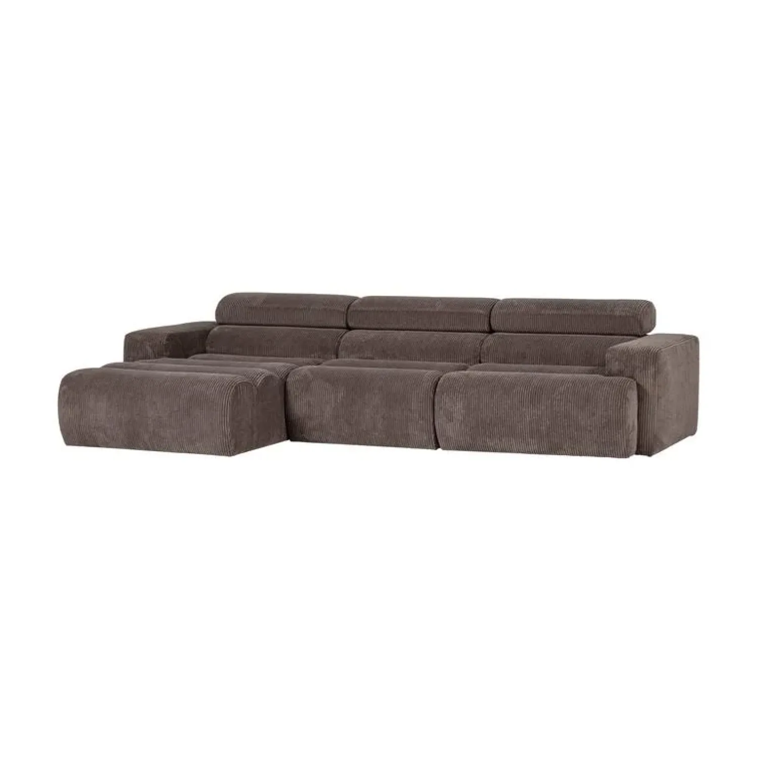 WOOOD Loungebanken|Novi Chaise Longue Bank Links Ribstof Grijsbruin