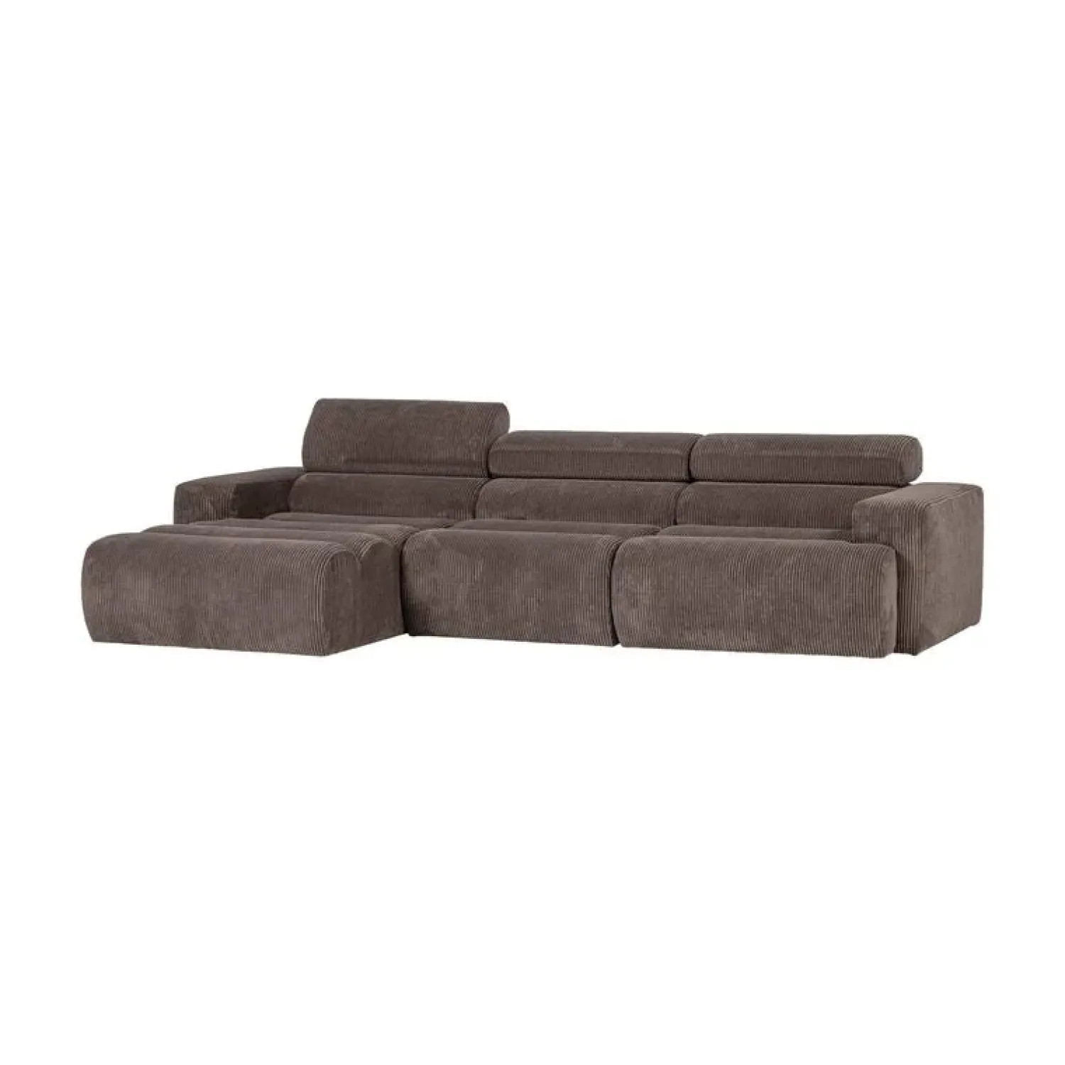 WOOOD Loungebanken|Novi Chaise Longue Bank Links Ribstof Grijsbruin