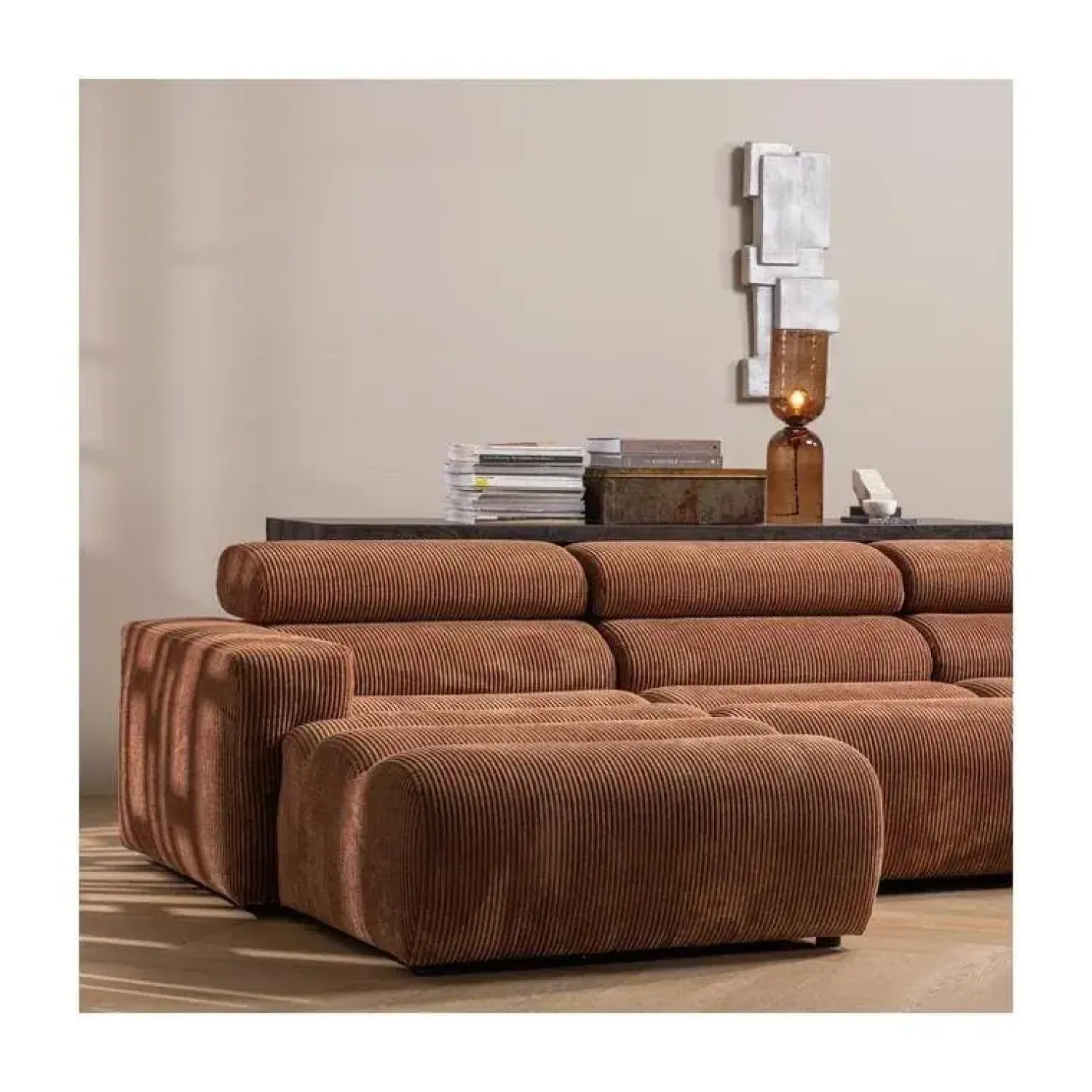WOOOD Loungebanken|Novi Chaise Longue Bank Links Ribstof Terra