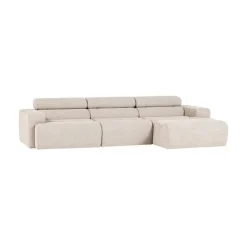 WOOOD Loungebanken|Novi Chaise Longue Bank Rechts Bouclé Naturel
