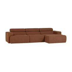 WOOOD Loungebanken|Novi Chaise Longue Bank Rechts Bouclé Terra