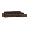 WOOOD Loungebanken|Novi Chaise Longue Bank Rechts Donkerbruin Melange