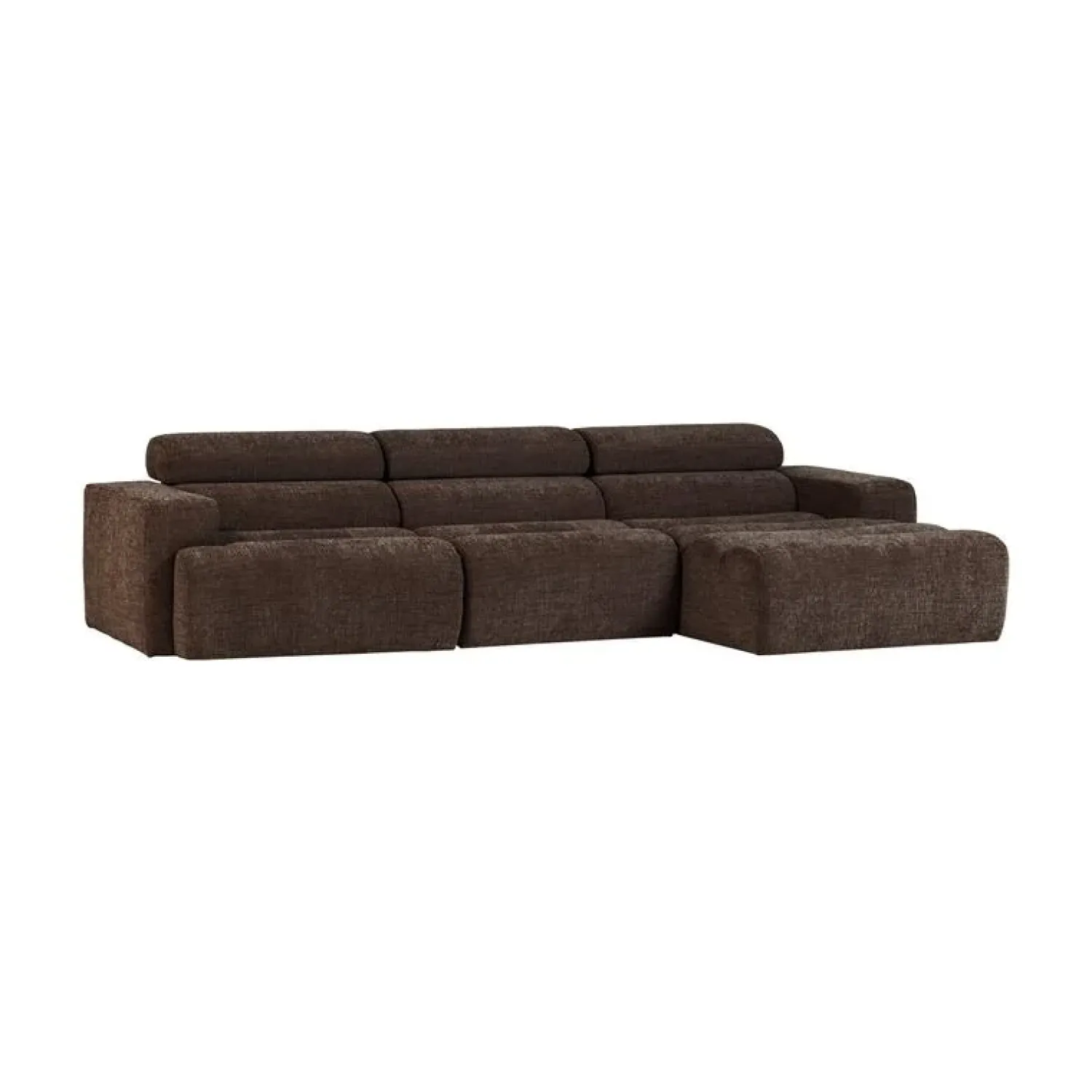 WOOOD Loungebanken|Novi Chaise Longue Bank Rechts Donkerbruin Melange