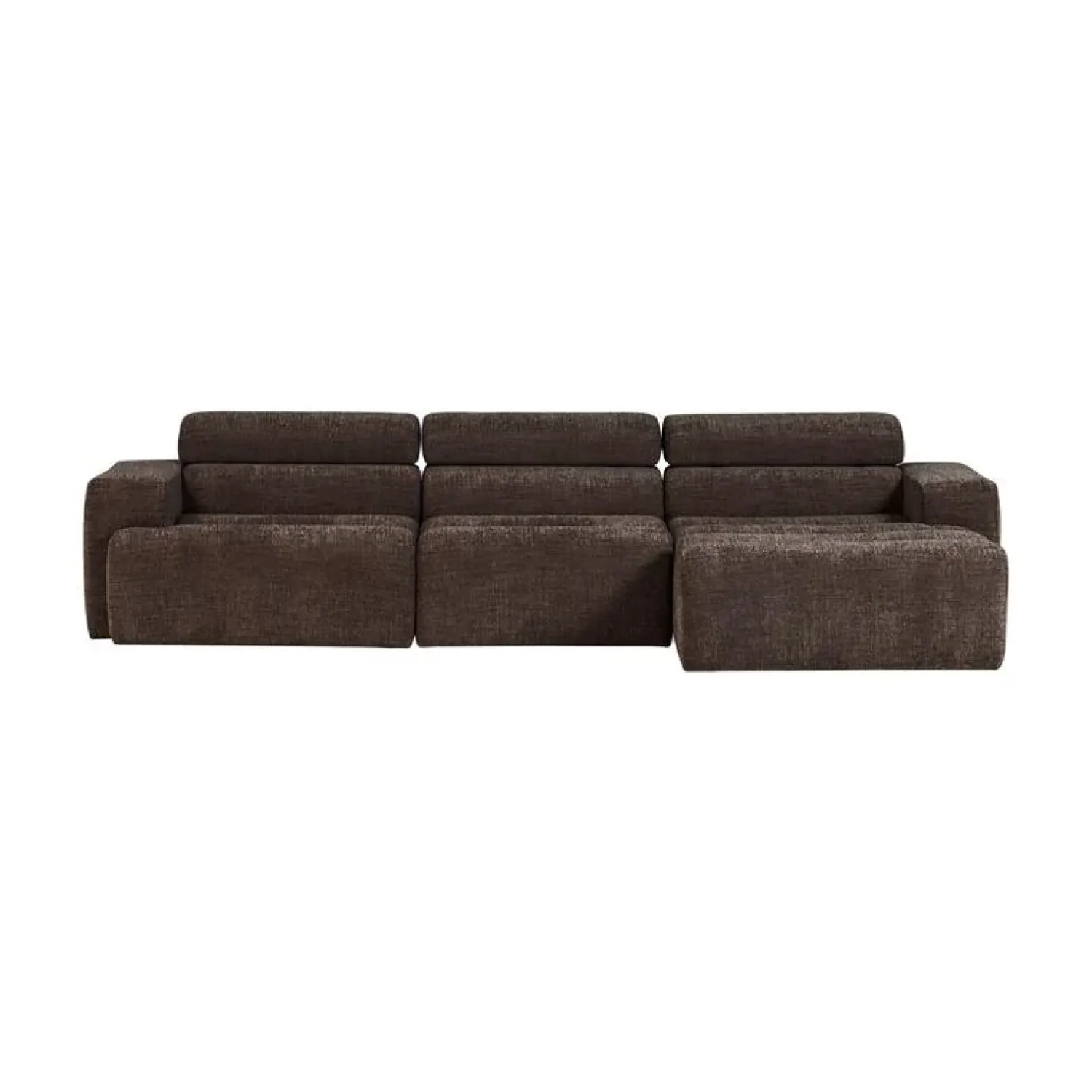 WOOOD Loungebanken|Novi Chaise Longue Bank Rechts Donkerbruin Melange