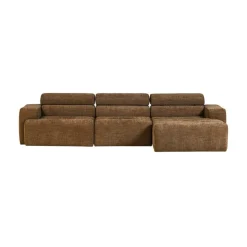 WOOOD Loungebanken|Novi Chaise Longue Bank Rechts Karamelbruin Melange
