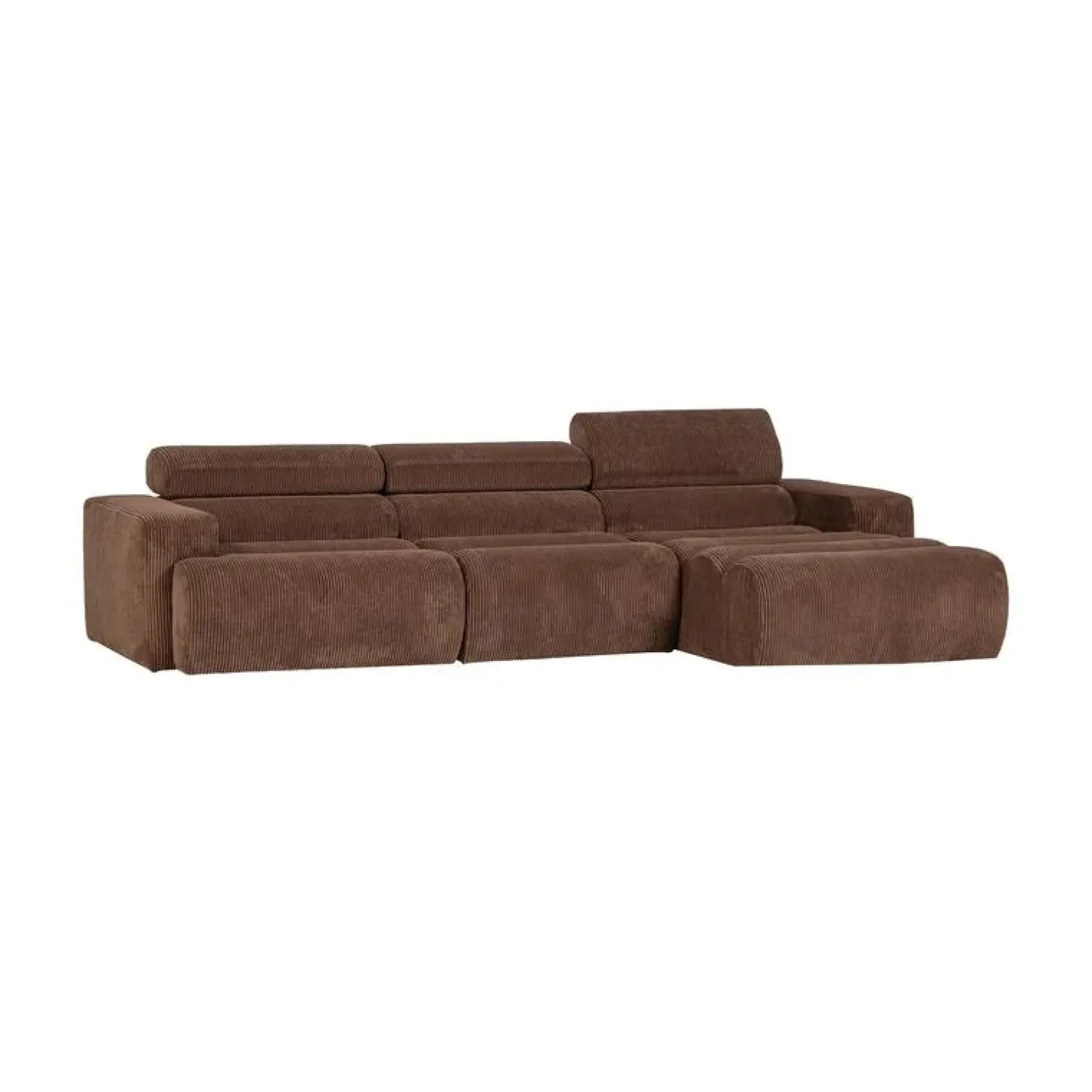 WOOOD Loungebanken|Novi Chaise Longue Bank Rechts Ribstof Mokkabruin