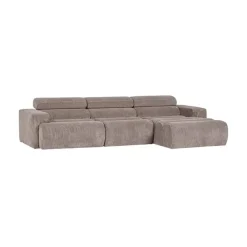 WOOOD Loungebanken|Novi Chaise Longue Bank Rechts Ribstof Zand