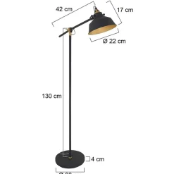 Steinmex Vloerlampen|Nové vloerlamp industrieel zwart