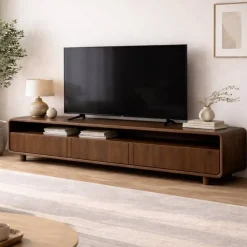 Vane Living Industriele Kasten|Tv Meubels|Nox Tv meubel Walnoot 220 cm