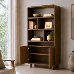 Vane Living Vakkenkasten|Boekenkasten|Nox wandkast 100 cm walnoot