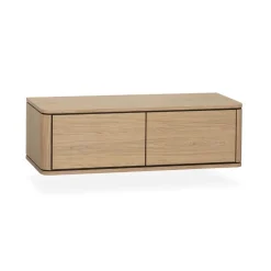 Maison Madera Industriele Kasten|Tv Meubels|Nuvoro Zwevend Tv meubel 2-deurs Blond oak 124cm