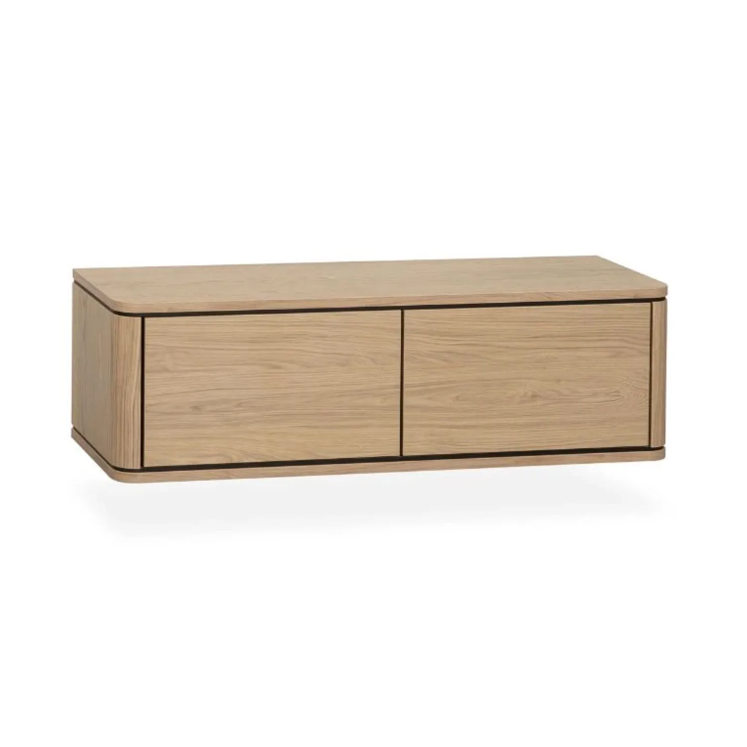 Maison Madera Industriele Kasten|Tv Meubels|Nuvoro Zwevend Tv meubel 2-deurs Blond oak 124cm
