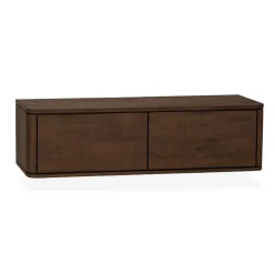 Maison Madera Industriele Kasten|Tv Meubels|Nuvoro Zwevend Tv meubel 2-deurs Dark Mango 124cm